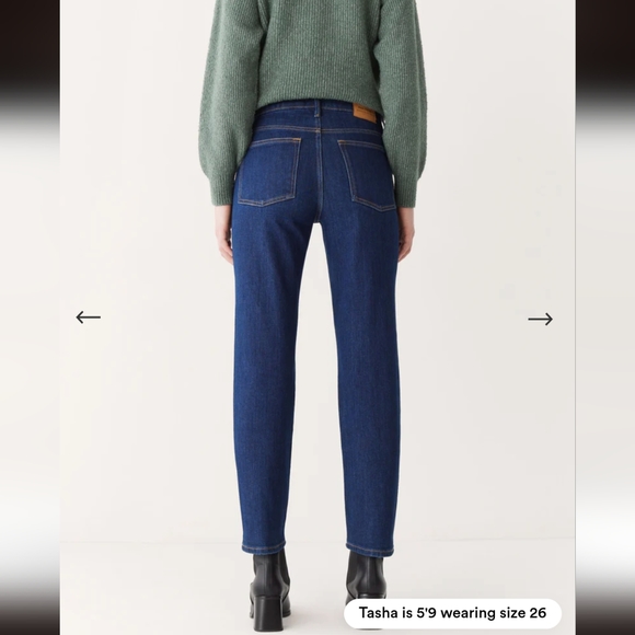 NWT Frank & Oak Cyndi Straight Fit High Rise Jean (Dark Wash), women 26, 27 - Picture 3 of 5